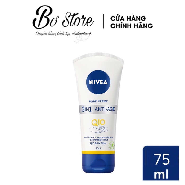 Kem dưỡng da tay Nivea Q10, dưỡng da tay mịn màng chống lão hoá, thấm nhanh không gây nhờn dính, 75ml