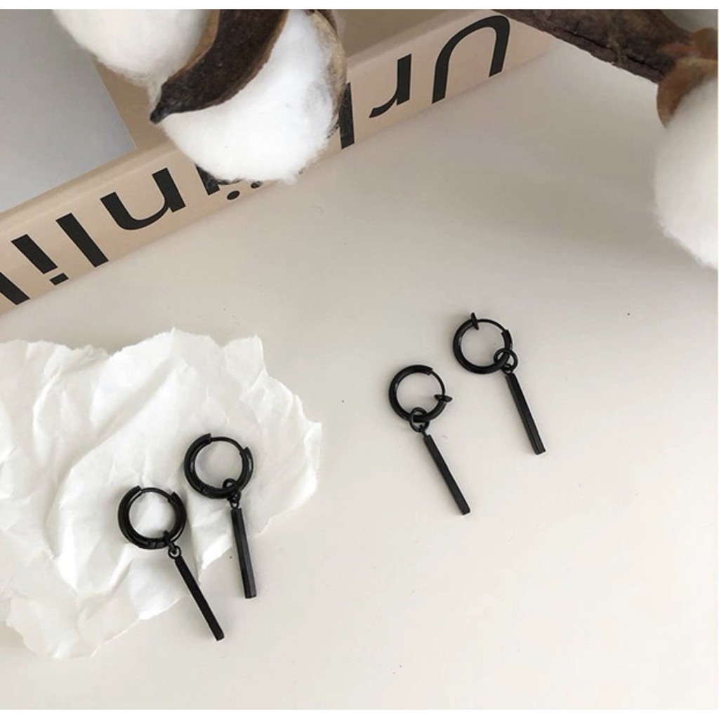 Stick Earring khuyên tai và kẹp tai titan thanh không cần xỏ lỗ không gỉ không đen không dị ứng nam nữ unisex