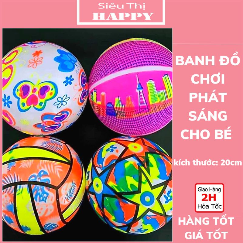 Banh cao su phát sáng, banh bóng chuyền cho bé 22cm