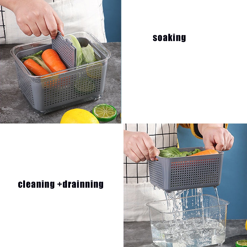 Hộp Nhựa Trong Suốt Hình Chữ Nhật Có Tay Cầm Cho Tủ Lạnh