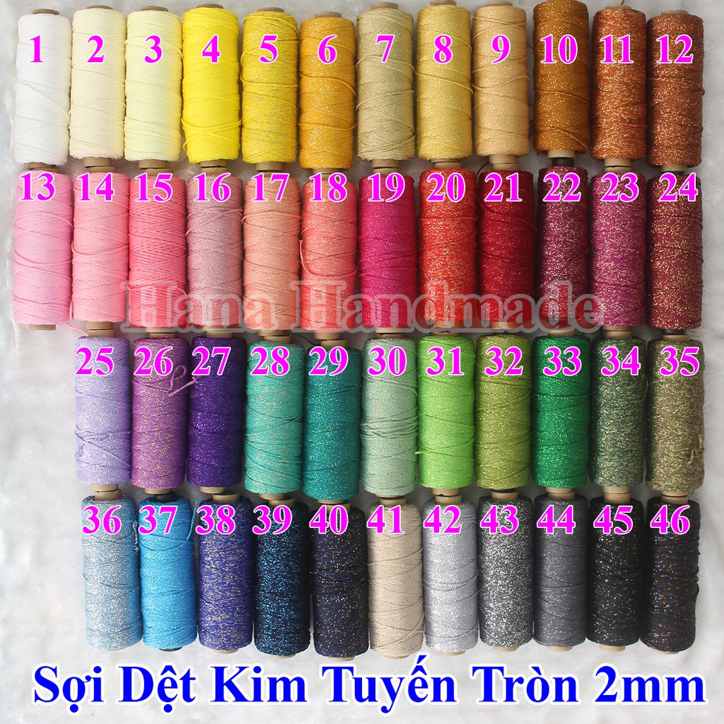 Sợi dệt kim tuyến tròn 2mm 30k/cuộn