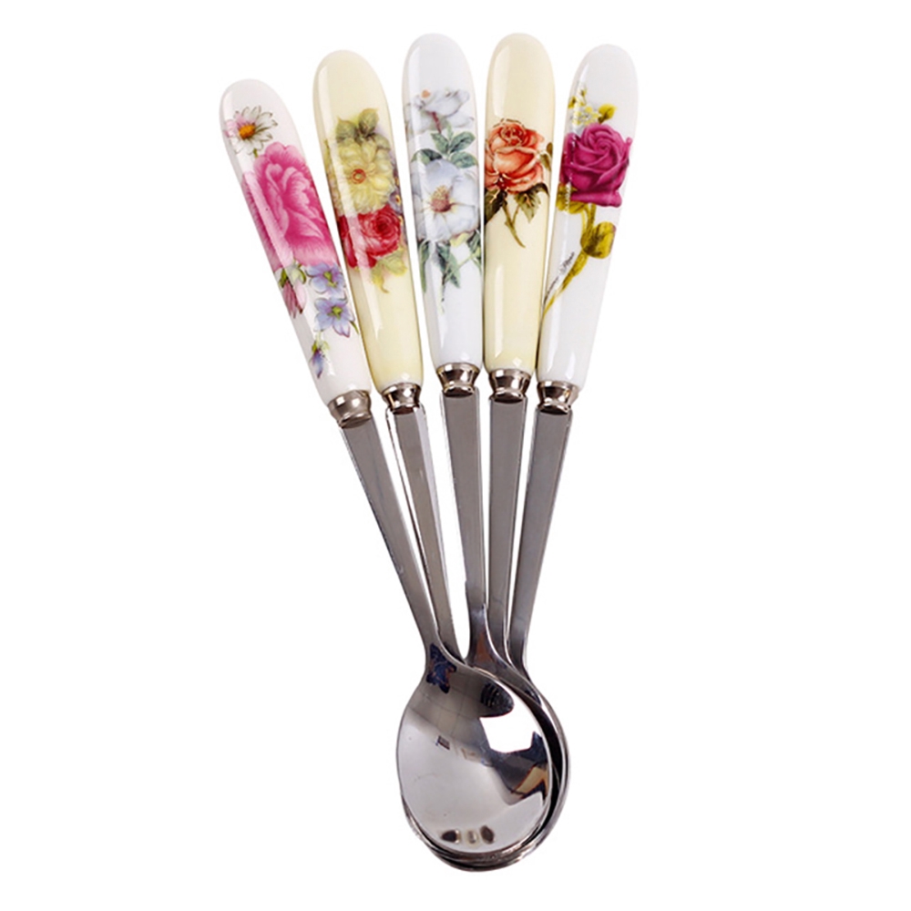Muỗng Cà Phê Inox Hình Hoa Hồng