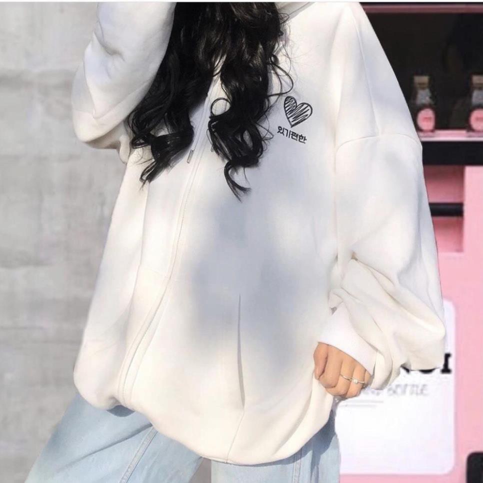Áo khoác unisex form rộng Nỉ Hàn Quốc Heart nam nữ siêu phẩm của năm bao đẹp