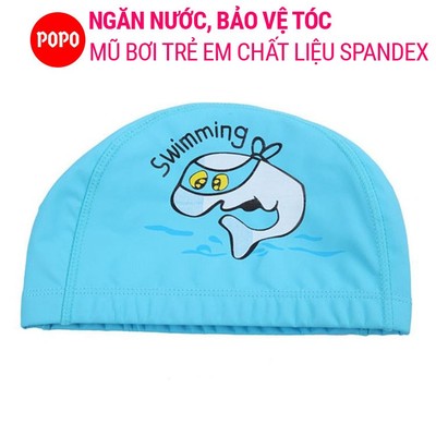 Nón bơi trẻ em POPO 1179 chất liệu an toàn hình cá ngộ nghĩnh ngăn nước hiệu quả