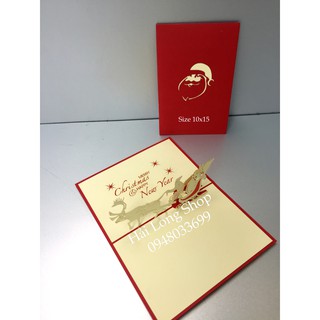 Santa 9 - New Year - Năm Mới - Giáng Sinh - Noel - Thiệp 3D