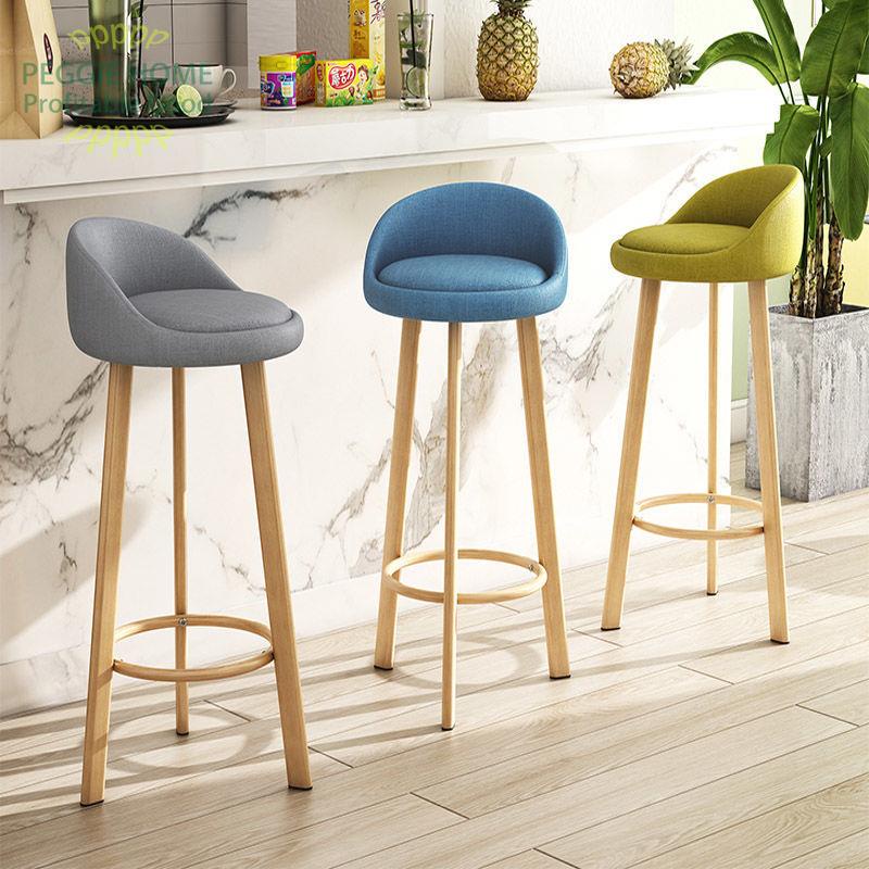 PEGGIEHOMEBắc Âu ghế đẩu quầy bar nhà cao tựa lưng trước bàn hiện đại tối giản ánh sáng sang trọng