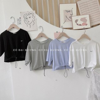 Áo croptop form rộng thắt eo ( video tự quay )