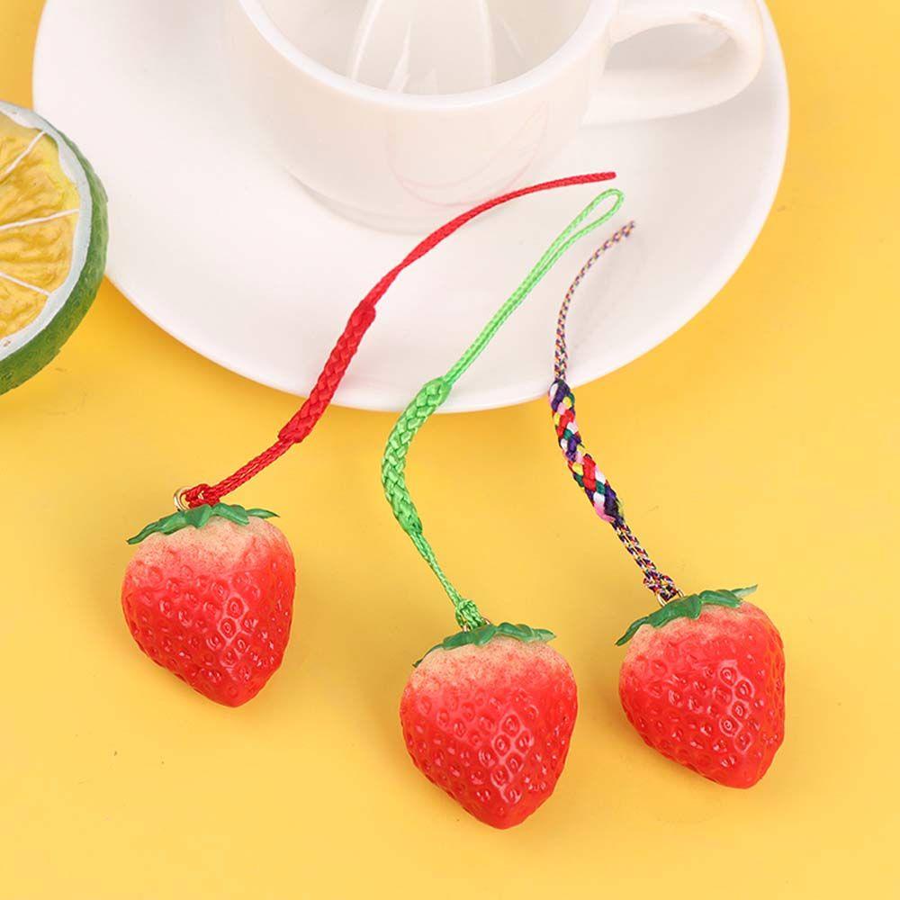 Dây Treo Điện Thoại / Chìa Khóa Hình Trái Dâu Dễ Thương Trang Trí Túi Xách