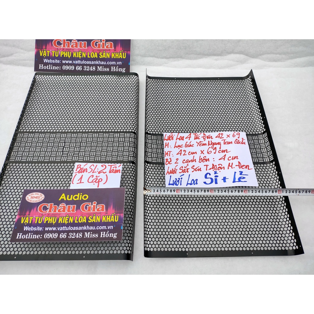 Lưới loa 4 tấc đơn 42cm 69cm 2 tấm Audio Châu Gia