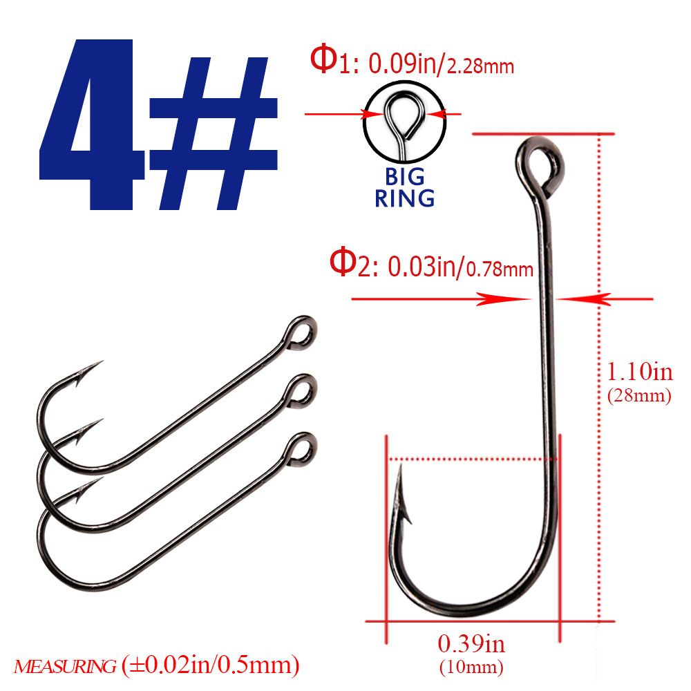 Lưỡi câu cá thép không gỉ có mắt to chuyên dụng tiện lợi