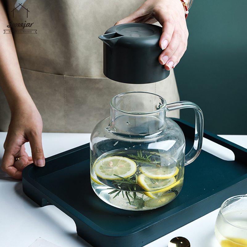 Ấm đun nước SWEEJAR có tay cầm tiện dụng bằng thủy tinh dung tích 1500ml
