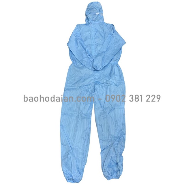 Áo liền quần chống tĩnh điện màu xanh