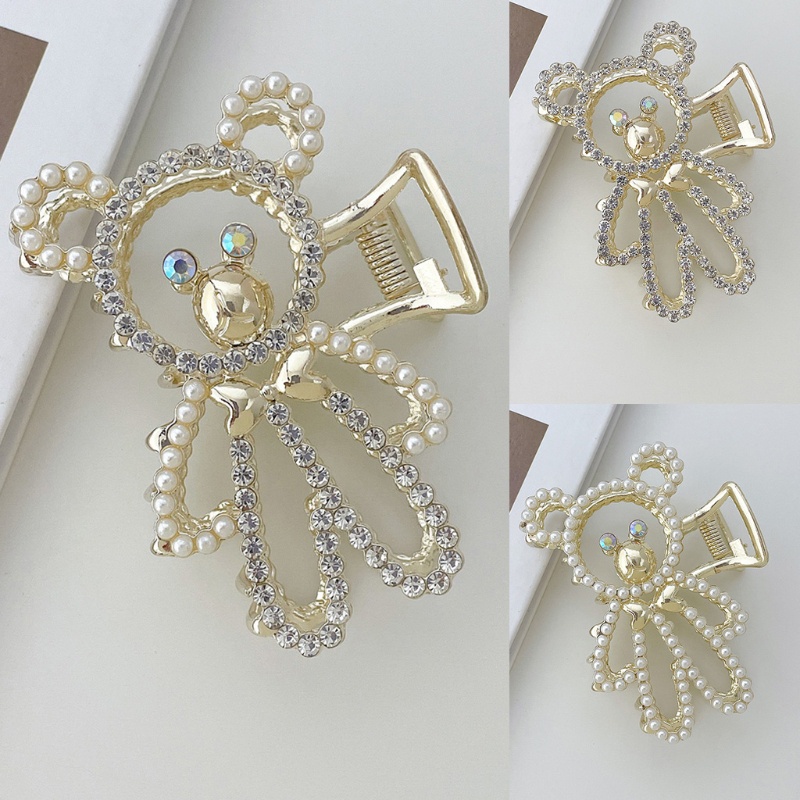 Kẹp Tóc Càng Cua Lớn Bằng Hợp Kim Đính Đá Lấp Lánh Trang Trí Tóc