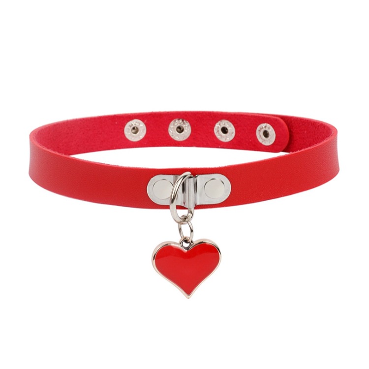 Vòng Cổ Choker Dây Xích Kim Loại Màu Đỏ Đính Gai Quyến Rũ Phong Cách Punk Cho Nam Và Nữ