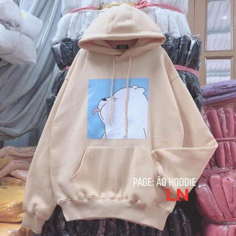 Áo hoodie Gấu ô vuông xanh LN11