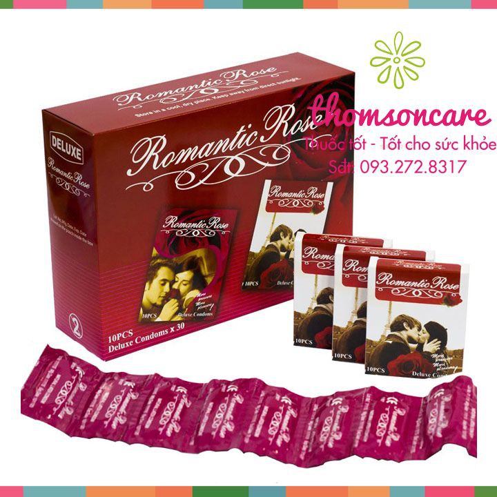 Combo 4 hộp Bao cao su Romantic - Hộp 10 chiếc - Luôn che tên sản phẩm