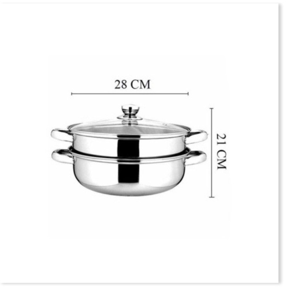 [Xả Kho]Nồi hấp inox 2 tầng POT size 28cm