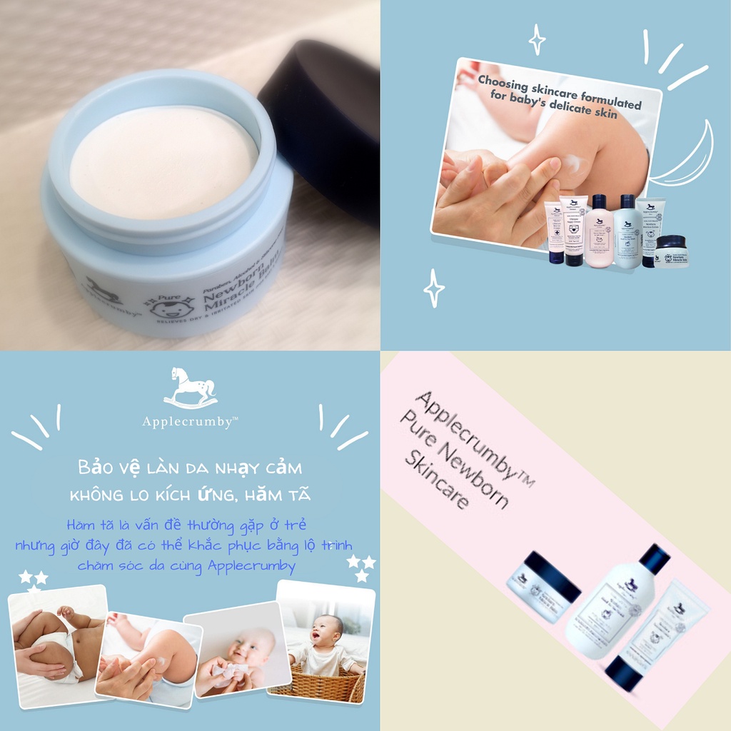 Kem dưỡng da Applecrumby Pure Newborn Miracle Balm hữu cơ cho bé sơ sinh 35 gm