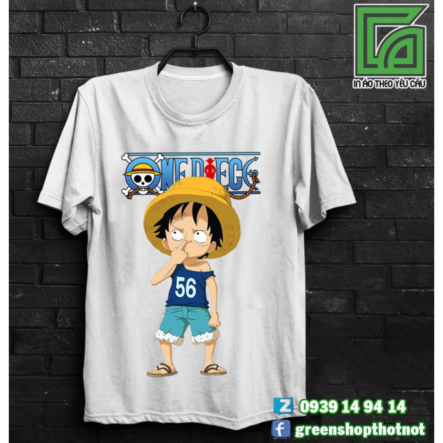 SALE- Áo thun one piece chibi luffy ngoáy mũi dễ thương - mẫu siêu HOT