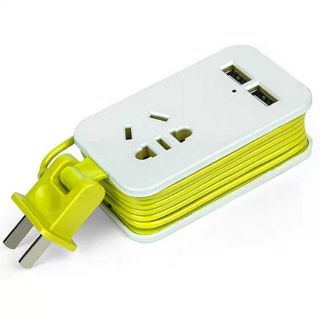 3in1 ổ cắm du lich 2 sạc usb 2a nối dài 1.2m travel charging universal socket