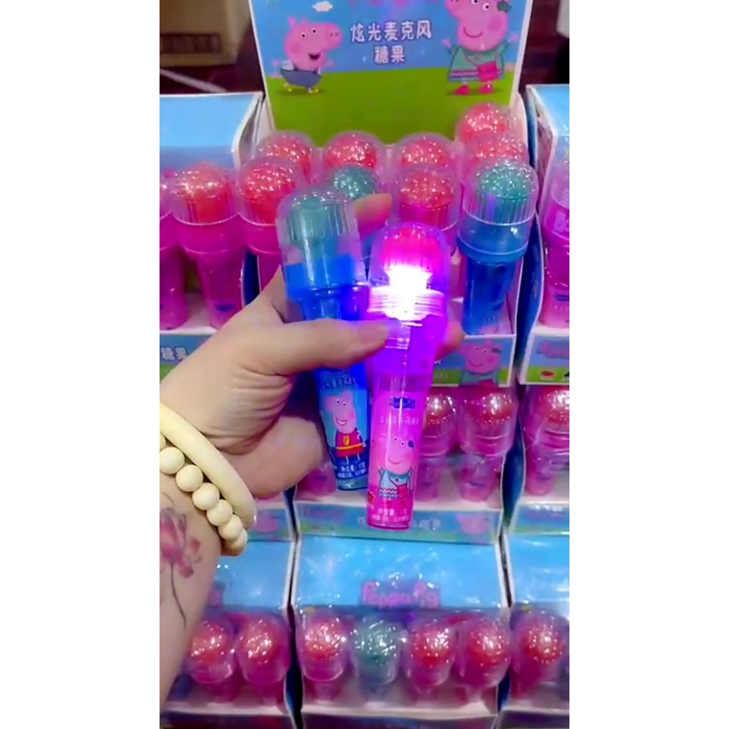 Set 2 chiếc Kẹo mút micro bé heo Peppa Pig có đèn siêu xinh