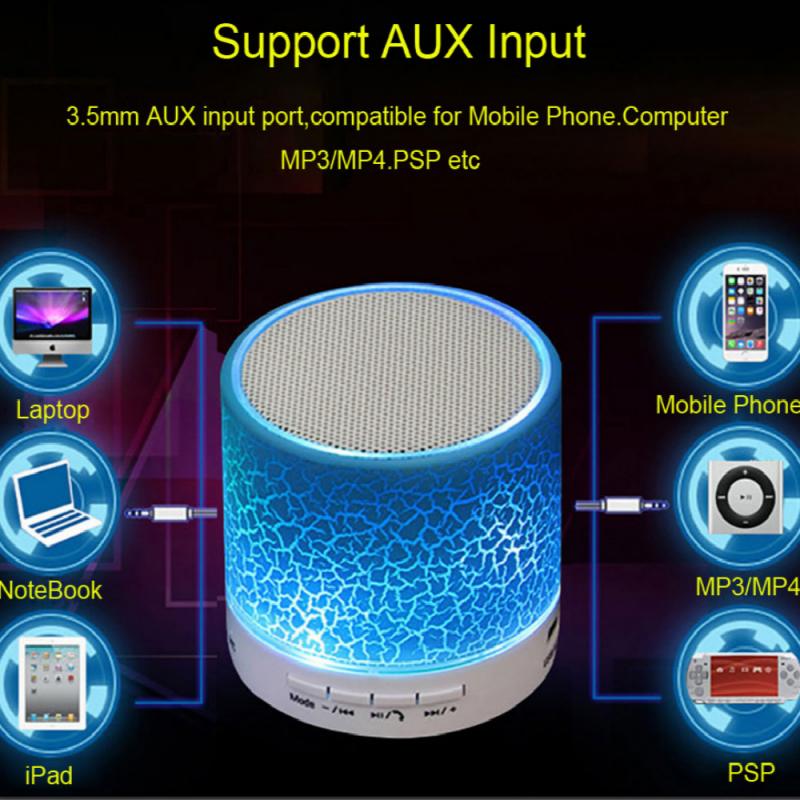 Loa Bluetooth Mini Có Đèn Led Hỗ Trợ Usb / Tf Với Nhiều Màu Sắc Độc Đáo