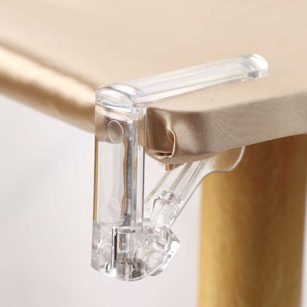 Set 4 Kẹp Giữ Khăn Trải Bàn Bằng Nhựa Trong Suốt