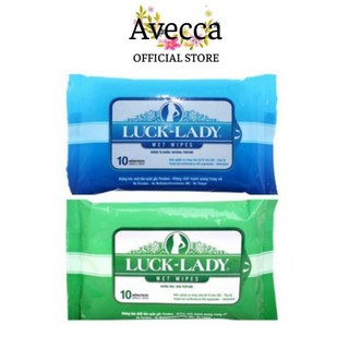 Khăn Giấy Ướt Luck–Lady Natural Perfume Wet Wipes (Gói 10, 25 Tờ)