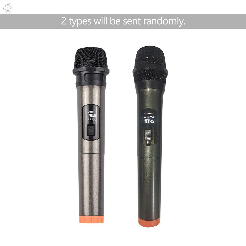 ♫Handheld Wireless Microphone UHF Dynamic Mic with Portable Mini Receiver 6.35mm Plug Compatible with Speaker Karaoke System Home Theater System Amplifier Sound Card Mixer for Karaoke Speech Meeting Stage Performance