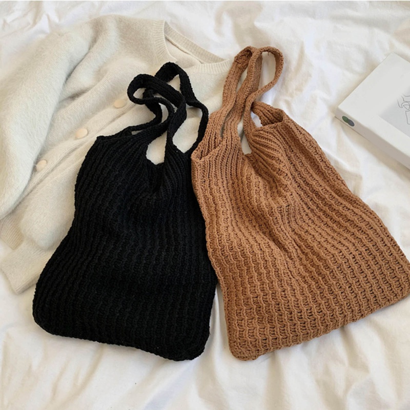 Túi Xách Tote Dệt Kim Cỡ Lớn Phong Cách Vintage