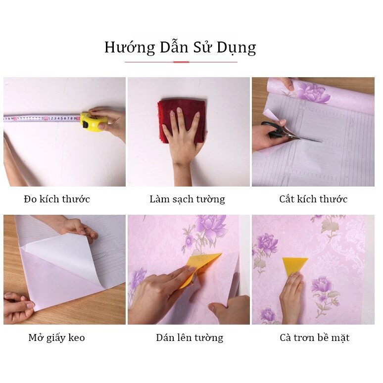 Giấy dán tường ❤️FREESHIP❤️ Decal một màu pastel dài 10 mét rộng 45cm có sẵn keo