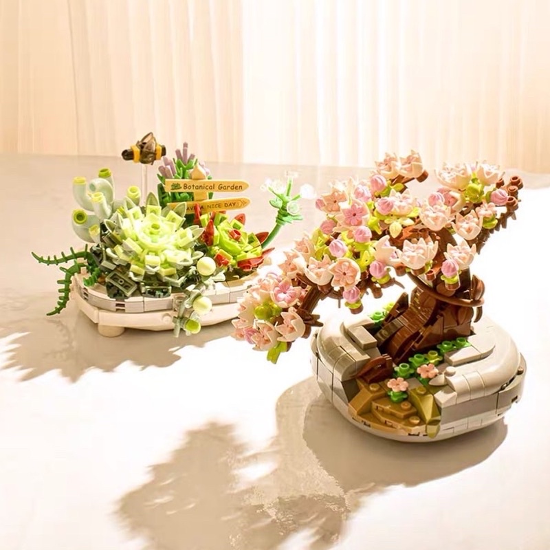 Đồ chơi mô hình xếp hình lắp ráp bó hoa Sakura Sen đá LOZ 1661 1662