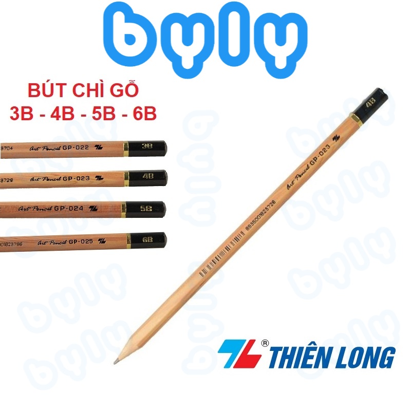 [Ship hỏa tốc] Bút chì gỗ mỹ thuật nhiều B 𝑻𝒉𝒊𝒆̂𝒏 𝑳𝒐𝒏𝒈 3B 4B 5B 6B  Gp-022 Gp-023 Gp-024 Gp-025 - ByLy Store