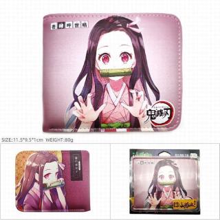 Anime Demon Slayer: Kimetsu No Yaiba Kamado Tanjirou Cosplay Wallet Short Purse Card Holder Billfold Zero Wallet Gift