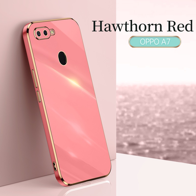 Ốp Điện Thoại Silicon TPU Mềm Mạ Vàng Sang Trọng Cho Oppo A12 A5S A3S A7 A11K A1K A83 A59 A57 A39 A37 F1S Realme C1 C2