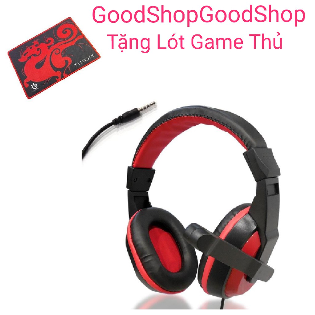 Tai nghe game thủ 471ĐT chụp tai có mic thoại 1 jack tiện lợi dùng tốt cho cả điện thoại và máy tính tặng lót game thủ