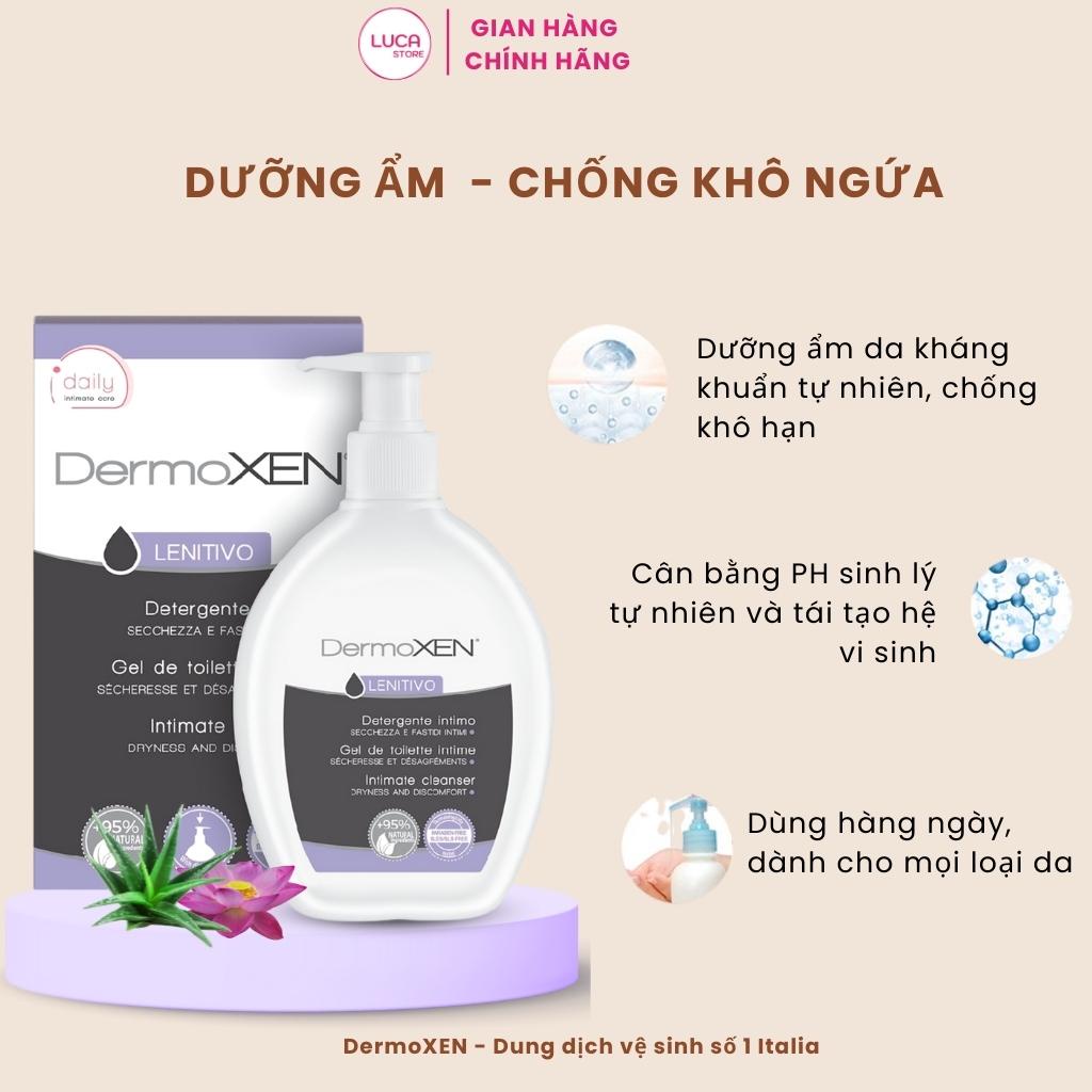 Dung dịch vệ sinh phụ nữ DermoXEN LENITIVO 200ml, nước vệ sinh phụ nữ giảm ngứa khô rát, dưỡng ẩm vùng kín - Luca Store