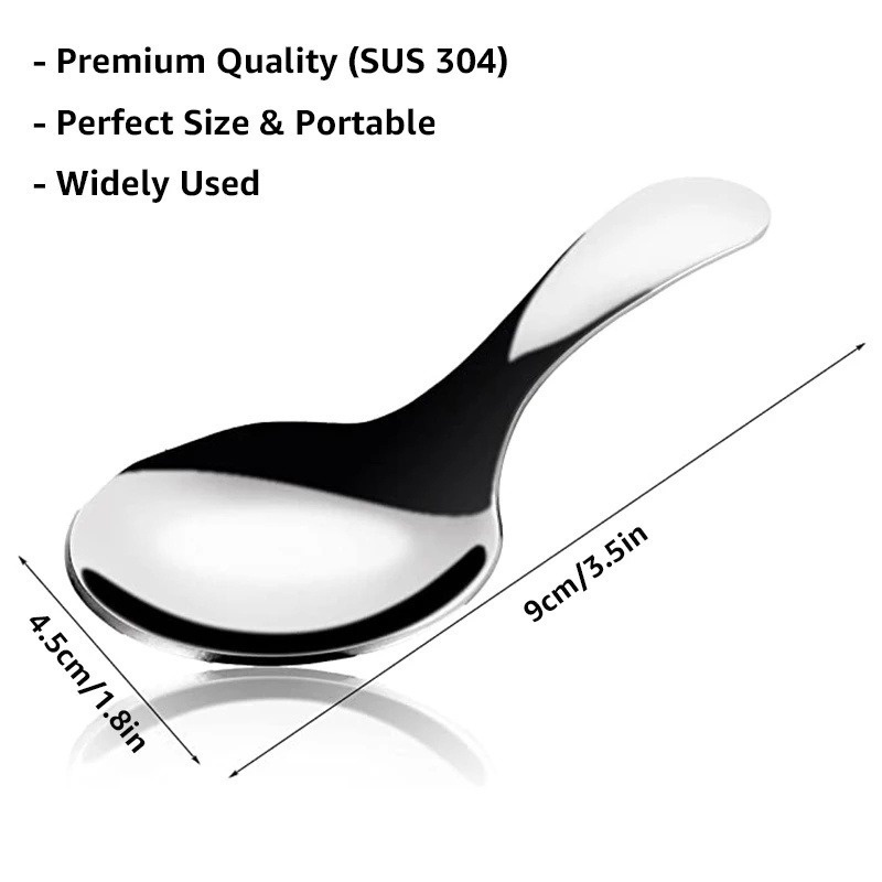1 Muỗng Ăn Kem Cán Ngắn Bằng Thép Không Gỉ