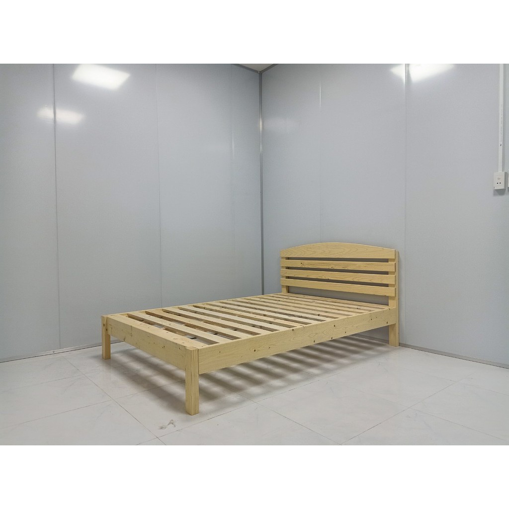 Giường ngủ gỗ Thông đầu cao không hộc kéo 1m2_1m4_1m6_1m8 | BigBuy360 - bigbuy360.vn