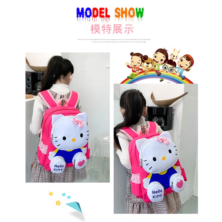 Balo người nhện spiderman cho bé học mẫu giáo cặp sách hello kitty cho bé gái học mần non E1053