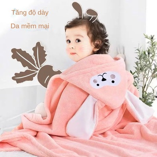❣۞Khăn tắm dày hơn dành cho trẻ lớn và bé sơ sinh siêu mềm hơn cotton nguyên chất có mũ trùm đầu, có khả năng thấm hút n