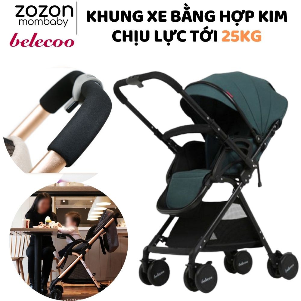 Xe đẩy em bé gấp gọn belecoo 2 chiều, xe đẩy cho bé sơ sinh nằm, ngồi ,đi chơi , du lịch an toàn chính hãng