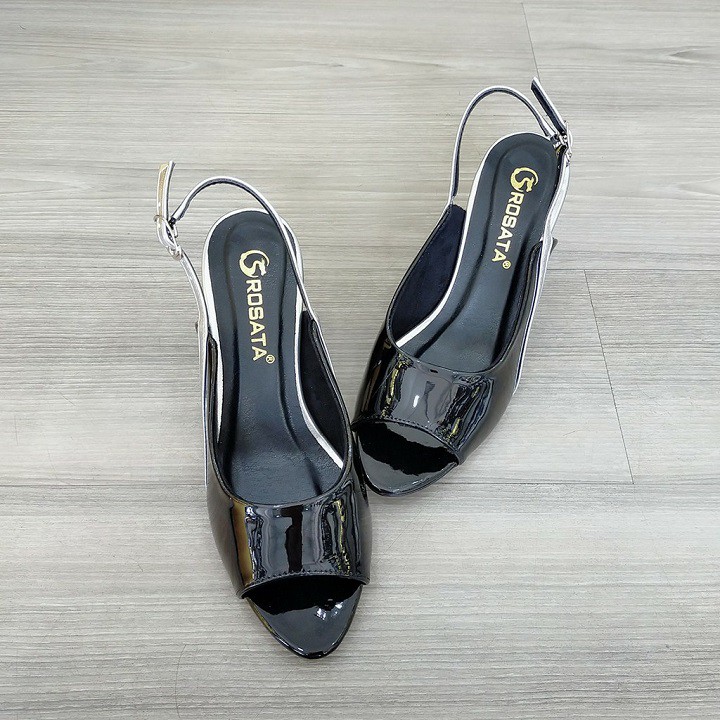 Giày cao gót nữ đẹp đế vuông 7cm hai màu đen trắng hàng hiệu rosata ro311