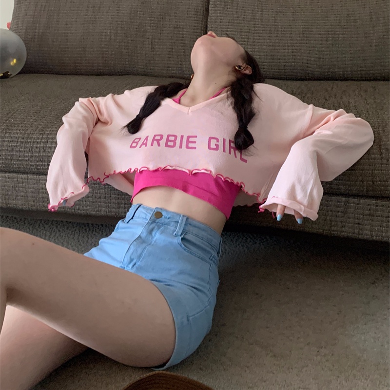 Bộ Áo Thun Dài Tay Thời Trang Hàn Quốc Dành Cho Phụ Nữ Mùa Thu Mới Dây Đeo