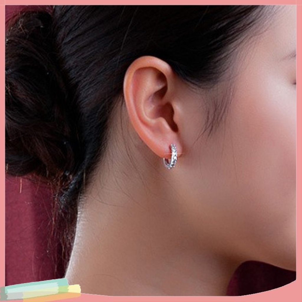 Đôi Khuyên Tai HìNh TròN ĐíNh Kim Cương Giả ThờI Trang Cho Nữ