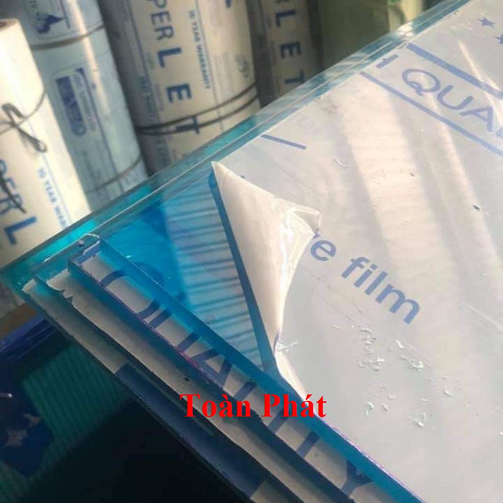 ( Khổ cao 1.52m x dày 1.8mm )Tấm nhựa poly đặc dẻo màu trong / màu xanh, tấm nhựa lấy sáng, tấm nhựa cứng lấy sáng nhà