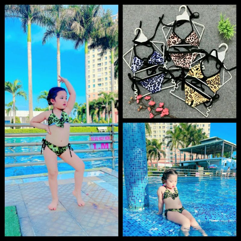 Bikini 2 mảnh cho bé - Đồ bơi bé gái họa tiết  6ky - 22ky