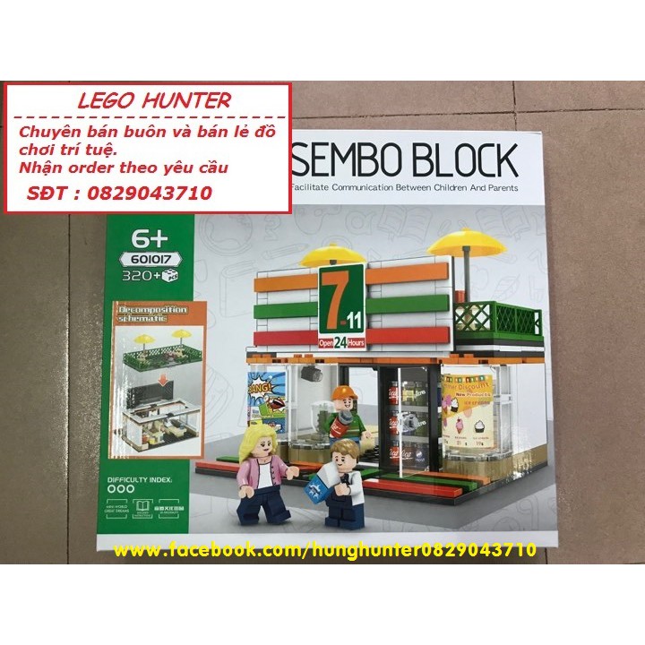 Bộ lắp ráp Lego City Cửa hàng tiện lợi , tạp hóa số 7 , siêu thị mini 601017