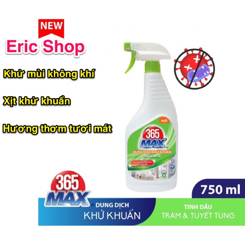 Dung Dịch Xịt Khử Khuẩn 365Max 750ml