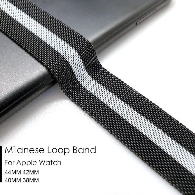Dây đeo Milanese bằng inox cho đồng hồ thông minh Iwatch Series Se 6 5 4 3 2 1 44mm 40mm 42mm 38mm